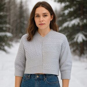 Raccoon Wool Sweater Size 4 Purple Soft Knit The Handsome System Heavy Luxury